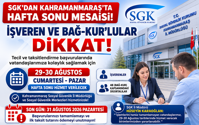 SGK’dan tecil ve taksitlendirme için hafta sonu mesaisi