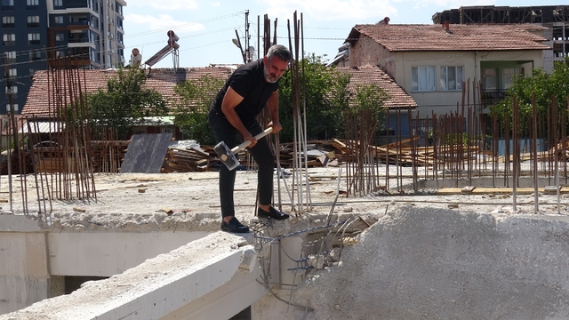 Malatya’da müteahhit den örnek davranış kalitesiz beton nedeniyle kendi inşaatını ihbar etti